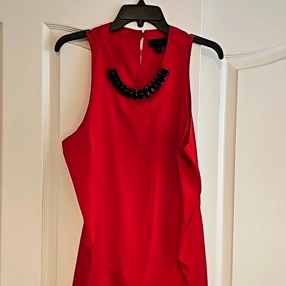 Worthington red top with jewels across front